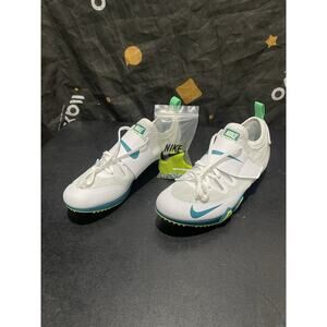 New Nike Pole Vault Elite Track & Field Spikes White Green FZ9649-100 Size 8.5